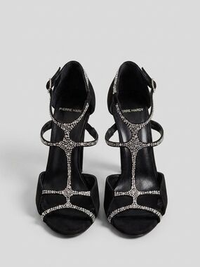 Pierre Hardy Black Sparkly Crystal Women's Sandals